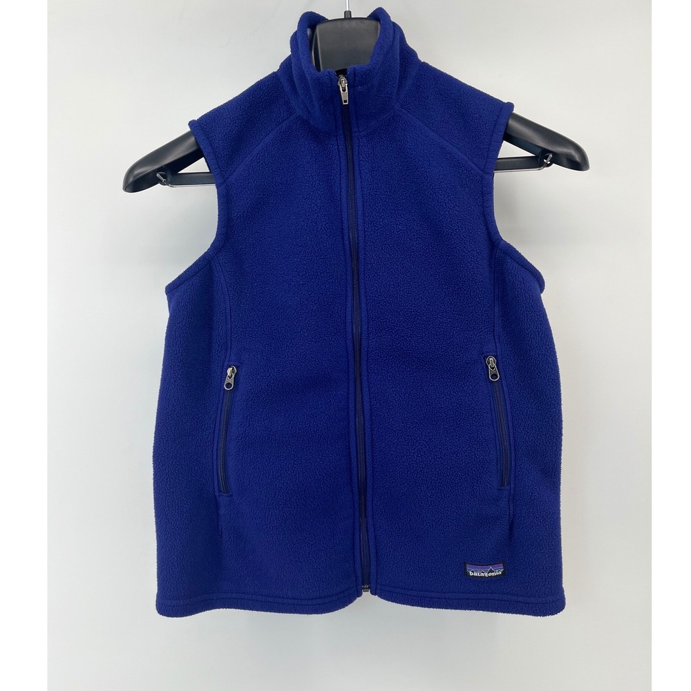 Patagonia Synchilla Fleece Vest Womens Large Blue Full Zip Sleeveless Outdoor
